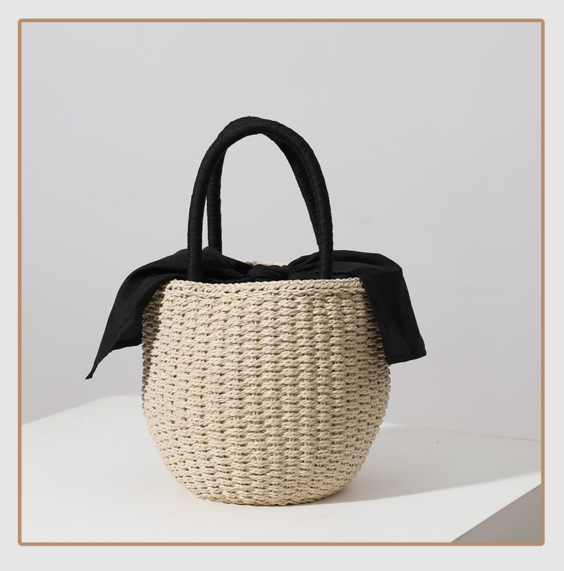 Pearl Glasses Icon Straw Bucket Bag > Handmade Purses > Mezon Handbags